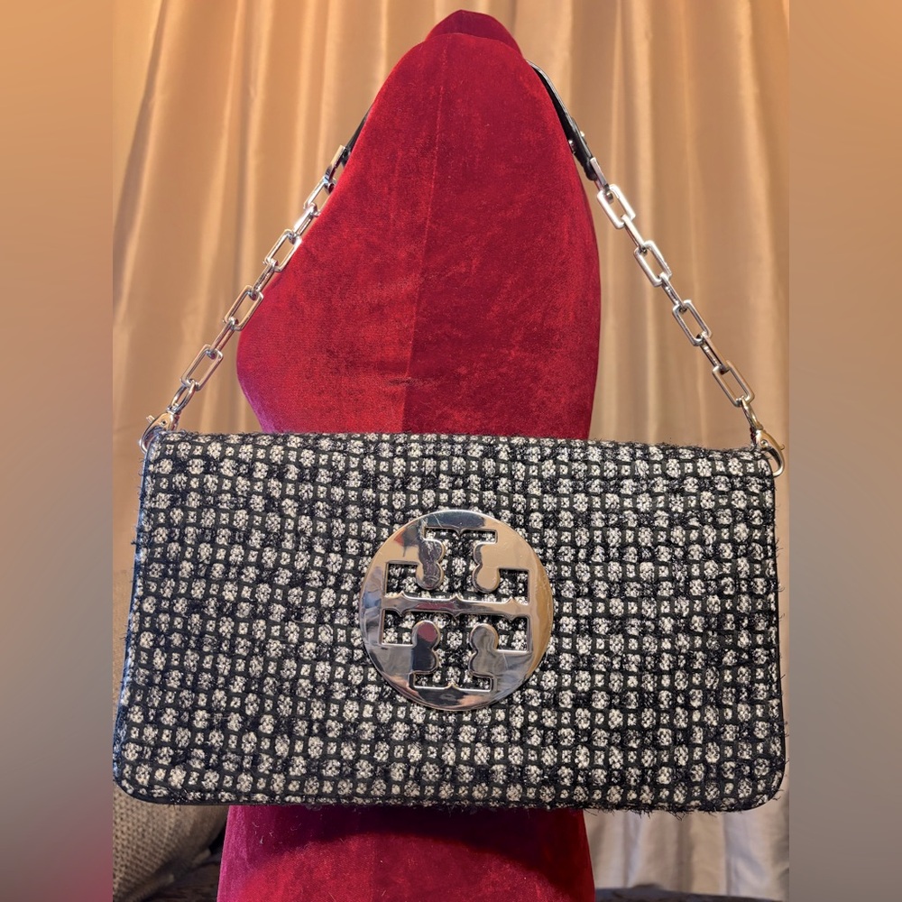 TORY BURCH REVA TWEED BAG/CLUTCH - Pre Owned - Great Condition